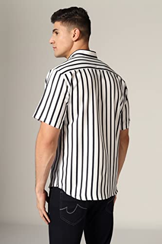 Leriya Fashion Men's Striped Regular Fit Shirt |Casual Shirts for Men | Stylish Printed | Rayon Half - Authentic Leriya Clothing | UrbanThreads - Image 3