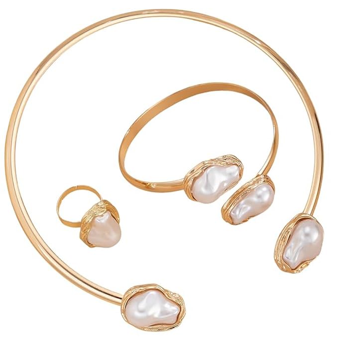 Shining Diva Fancy Bracelet Ring Necklace Set for Women - Image 2