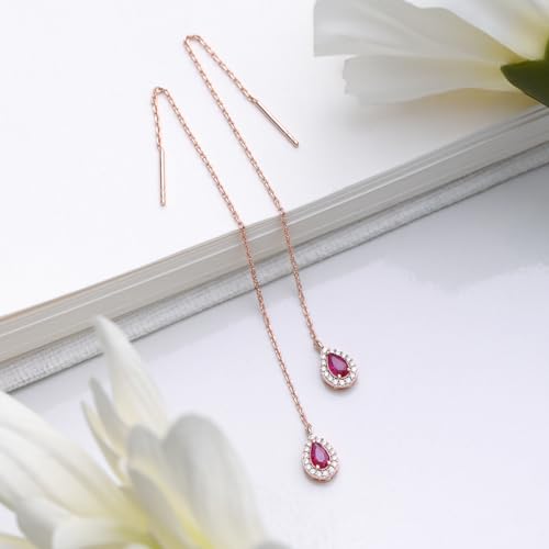 Zavya 925 Sterling Silver Threader Rose Gold Plated Earrings - Image 3