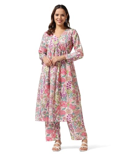Leriya Fashion Women’s Floral Printed Kurta Set with Pants Long Sleeve Ethnic for Casual, Festive & - Authentic Leriya Clothing | UrbanThreads - Image 2