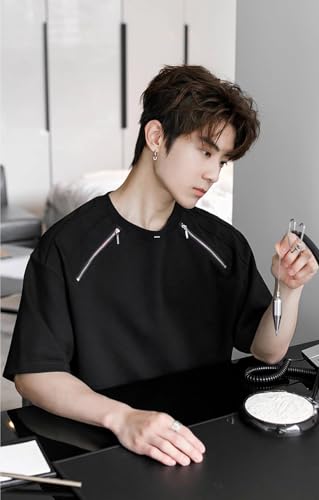 Leriya Fashion T-Shirt for Men's | Zip Plain Tshirt |Casual Stylish | Man Oversized Tee |Lycara Half - Authentic Leriya Clothing | UrbanThreads - Image 5