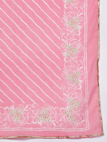 Libas Womens Yoke Design Cotton A-Line Kurta With Palazzos and Dupatta - Authentic Libas Clothing | UrbanThreads - Image 4