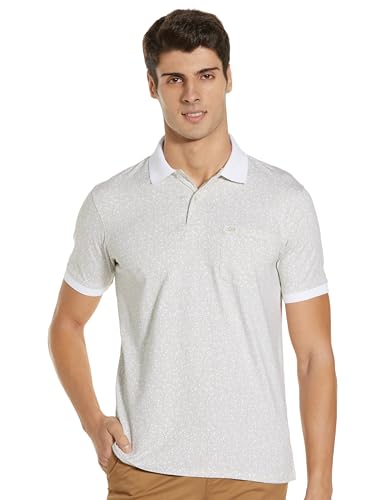 Peter England Men's Cotton Leafy Floral Print Polo Shirt - Image 2