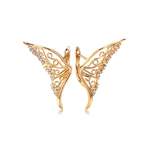 Shining Diva 18k Rose Gold Plated Copper Zircon Earrings Women - Image 2