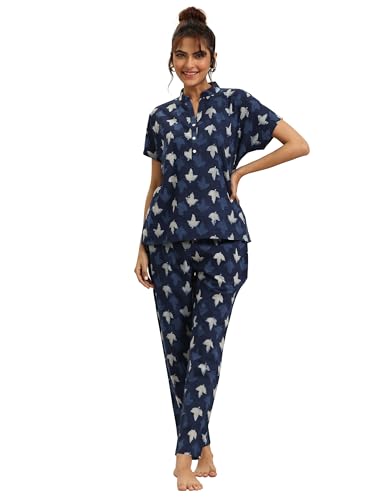Libas Blue Printed Cotton Night Suit - Women's Sleepwear | UrbanThreads - Image 2
