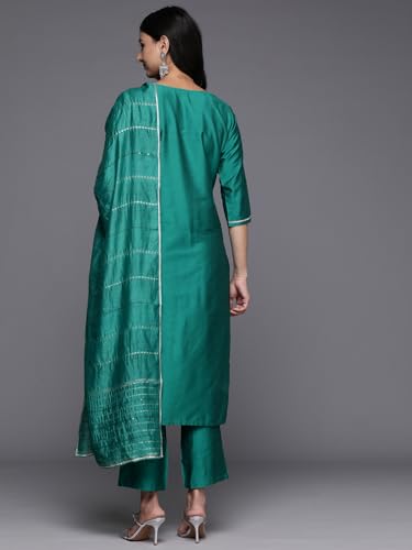 Emerald Green Silk Blend Kurta Set | Elegant Indian Fashion - UrbanThreads - Image 4