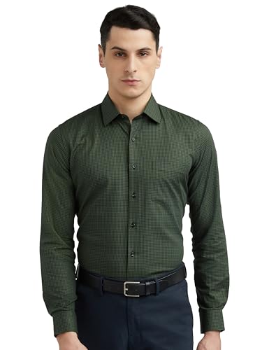 Van Heusen Men Formal Micro Checkered Shirt Full Sleeves Slim Fit - Image 2