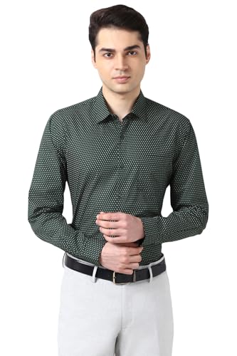Peter England Men's Printed Formal Shirt 100% Cotton Full Sleeves - Image 2