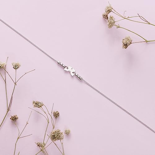 ZAVYA 925 Sterling Silver Designer Sleek Butterfly Chain Rhodium Plated Anklet (Single) | Gift for W - Authentic ZAVYA Fashion | UrbanThreads - Image 5