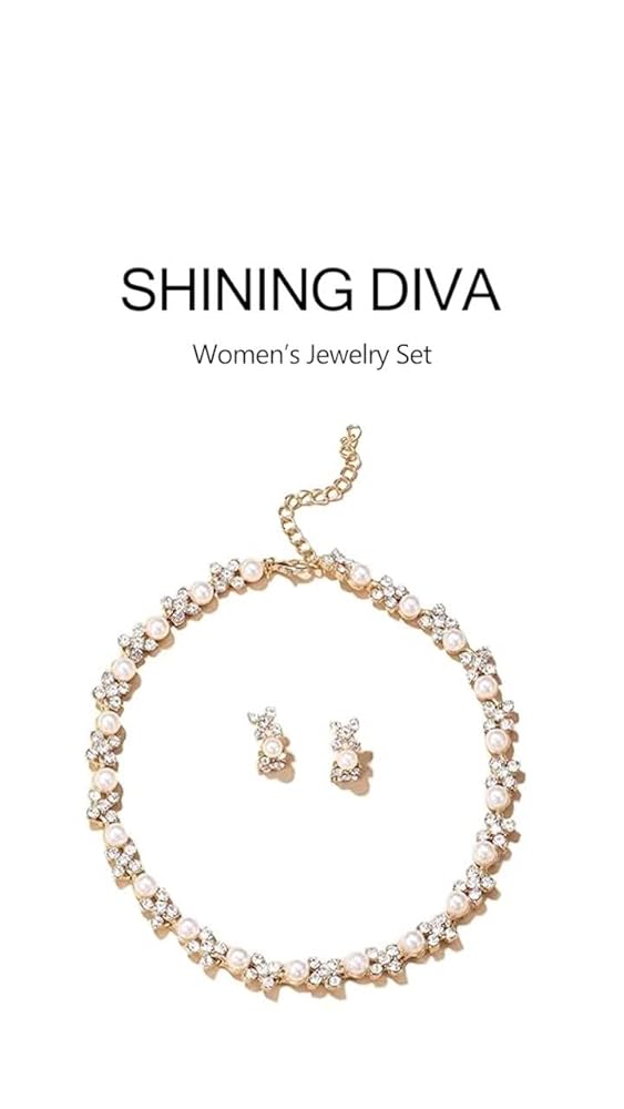Shining Diva Pearl Choker Necklace Set for Women - Image 3