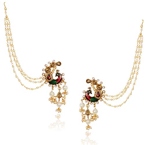 Shining Diva Gold Plated Pearl Earrings for Women & Girls - Image 2