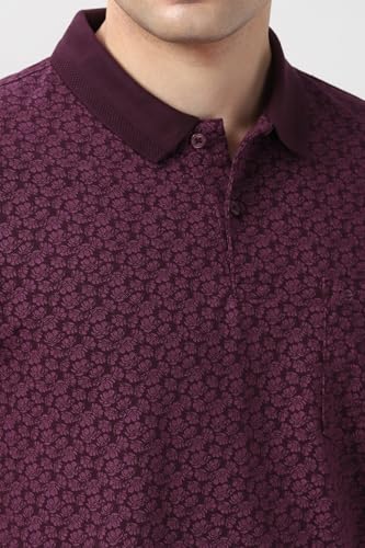 Peter England Men's Cotton-Polyester Floral Polo Shirt - Image 5