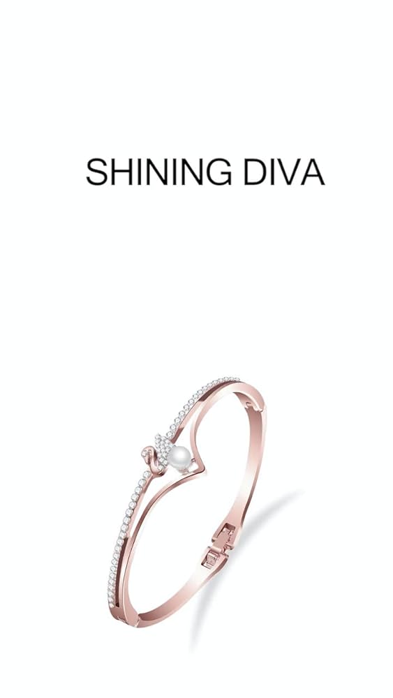 Shining Diva 18k Rose Gold Bracelet for Women and Girls - Image 3