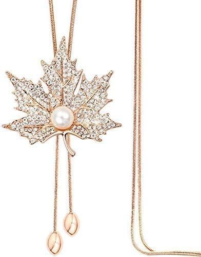 Shining Diva Crystal Flower Long Chain Pendant for Women - Gold - Image 5