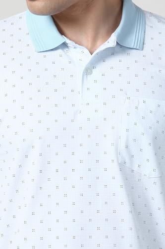 Peter England Men's Cotton-Polyester Micro Matrix Polo Shirt - Image 5