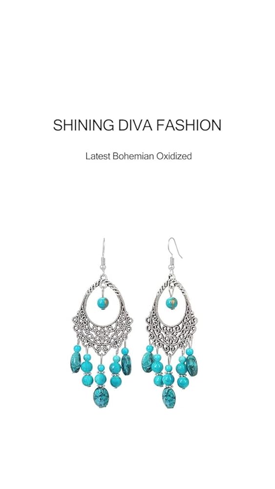 UrbanThreads Oxidized Silver Earrings for Women - Image 3