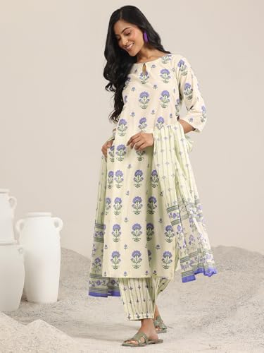 Libas Womens Printed Cotton Straight Kurta With Salwar and Dupatta - Authentic Libas Clothing | UrbanThreads - Image 4