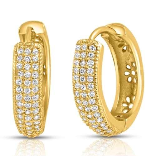 ZAVYA 925 Sterling Silver Cubic Zirconia Gold Plating Earrings - Image 2