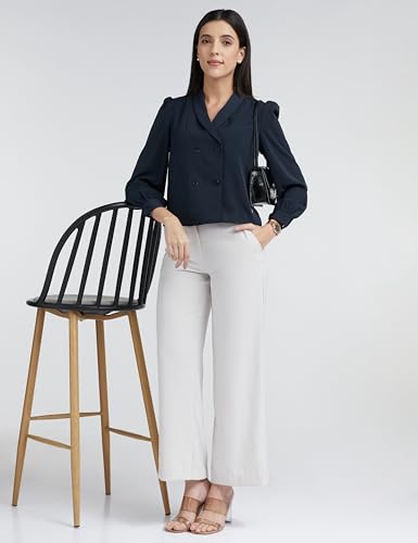 Allen Solly Women's Polyester Solid Regular Fit Blouse - Image 5