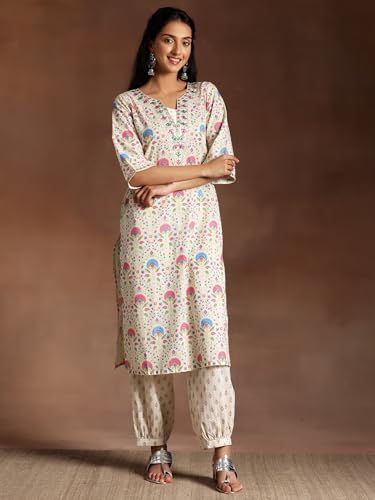 Libas Womens Printed Cotton Straight Kurta With Salwar - Authentic Libas Clothing | UrbanThreads - Image 4