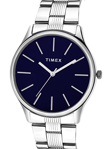 TIMEX Analog Watch Blue Dial Silver Stainless Steel Band - Image 4