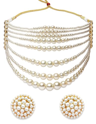 Shining Diva Pearl Necklace Jewellery Set for Women - Image 2