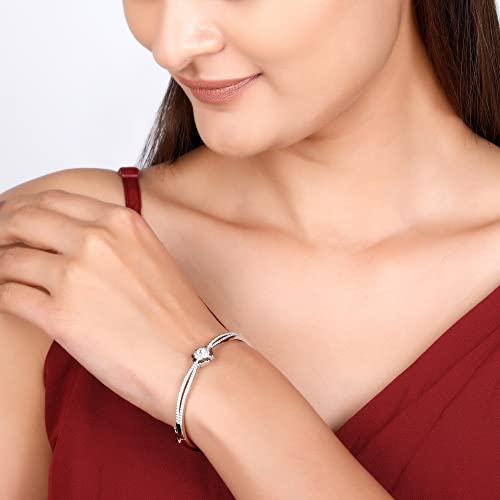 GIVA 925 Silver Zircon Flower Bracelet Adjustable for Women - Image 3