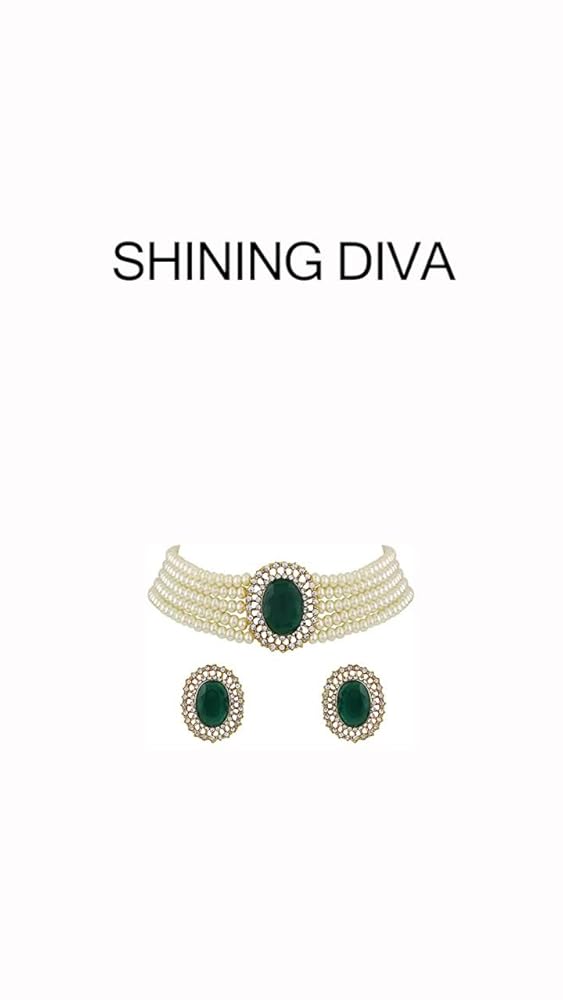 Shining Diva 18k Gold Plated Pearl Choker Necklace - Image 3