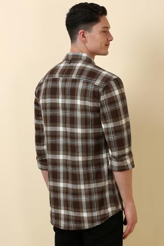Allen Solly Men Cotton Checkered Regular Fit Shirt - Image 4