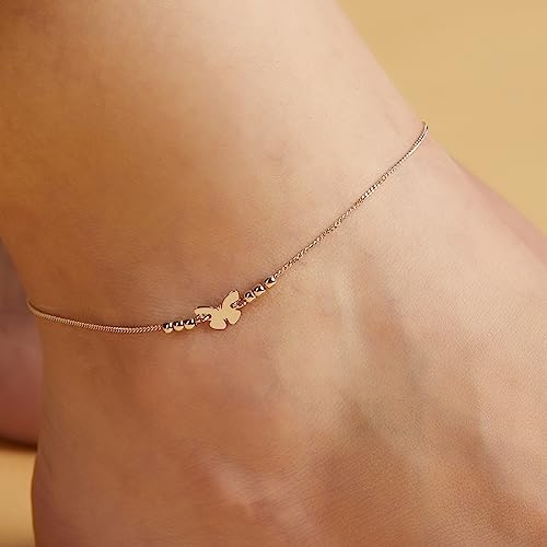 ZAVYA 925 Sterling Silver Designer Sleek Butterfly Chain Rhodium Plated Anklet (Single) | Gift for W - Authentic ZAVYA Fashion | UrbanThreads - Image 4