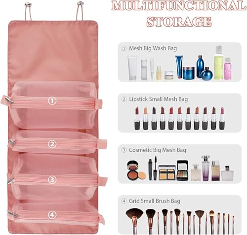 Niwlix Nylon 4 In 1 Travel Toiletry Makeup Organizer Bag - Image 4