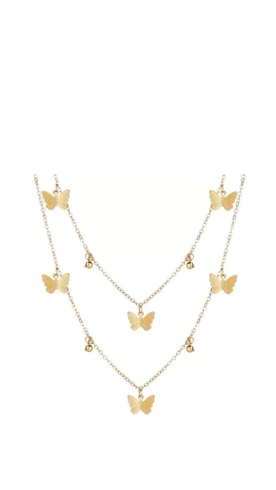 Shining Diva Multilayer Non Precious Metal Golden Neckpiece - Image 3