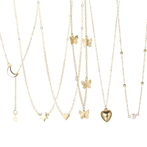 Shining Diva Necklace Set 6 Trendy Pendants for Women - Image 2