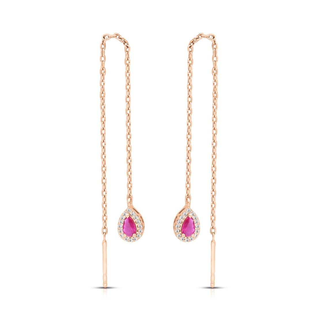 Zavya 925 Sterling Silver Threader Rose Gold Plated Earrings
