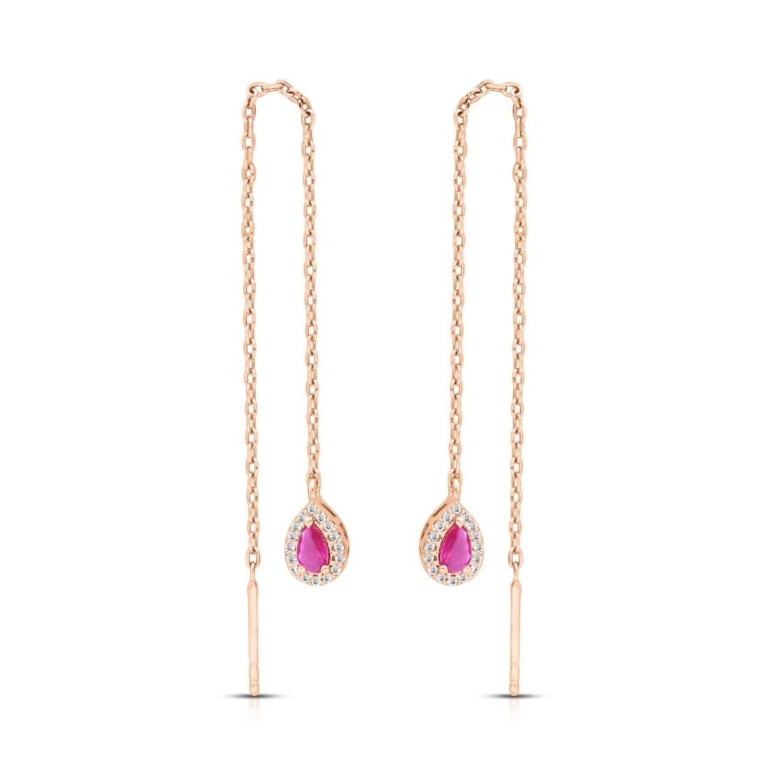 Zavya 925 Sterling Silver Threader Rose Gold Plated Earrings