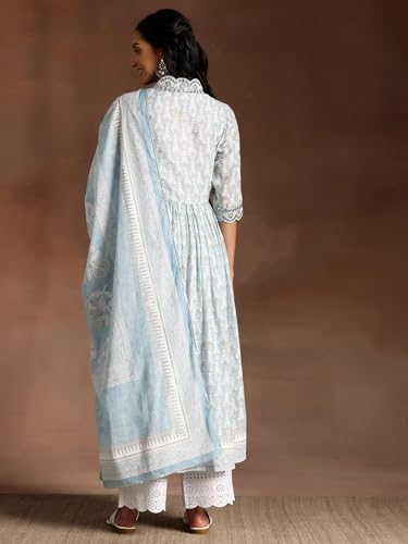 Grey Printed Cotton Kurta Palazzo Set | Libas - Urban Threads - Image 5