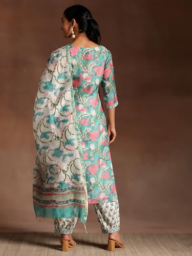 Libas Womens Printed Cotton Straight Kurta With Salwar and Dupatta - Authentic Libas Clothing | UrbanThreads - Image 4