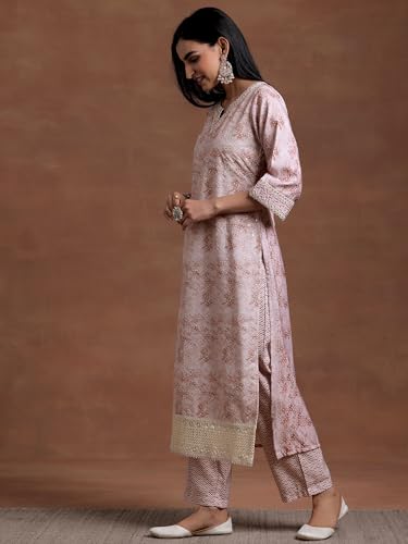 Libas Womens Embroidered Cotton Blend Straight Kurta With Palazzos and Dupatta - Authentic Libas Clothing | UrbanThreads - Image 3