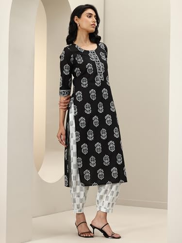 Libas Womens Printed Cotton Straight Kurta With Salwar and Dupatta - Authentic Libas Clothing | UrbanThreads - Image 3