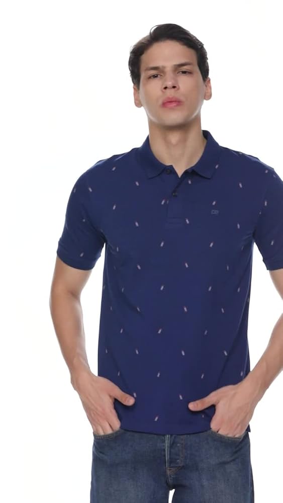 Peter England Men's Cotton Regular Fit Half Sleeve Polo T-Shirt - Image 3