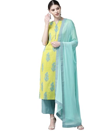 Libas Womens Printed Cotton Straight Kurta With Palazzos and Dupatta - Authentic Libas Clothing | UrbanThreads - Image 2