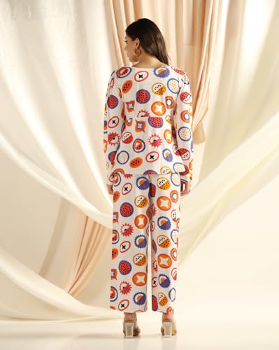 Leriya Fashion Women Co Ord Set Lycra Cotton Floral Stylish | Festive Co Ord Set | Travel | Full Sle - Authentic Leriya Fashion | UrbanThreads - Image 4