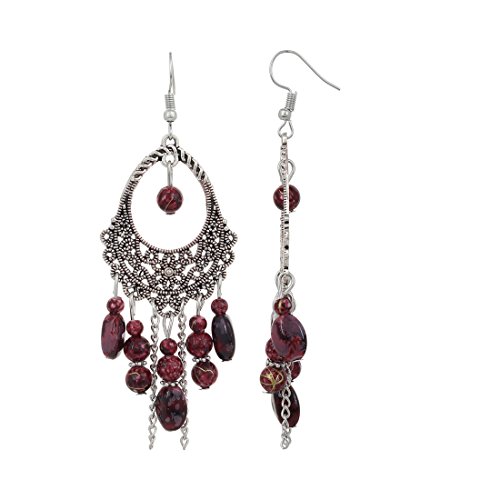 Shining Diva Bohemian Oxidized Silver Earrings for Women - Image 3