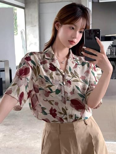 Leriya Fashion Women Crepe Oversized Shirt Korean Casual Short Sleeve Loose Fit Top | Summer Wear - Authentic Leriya Clothing | UrbanThreads - Image 5