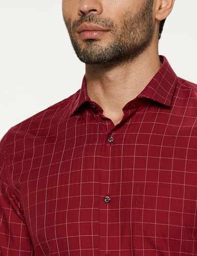 Peter England Men's Micro-Checkered Formal Slim Fit Shirt - Image 5