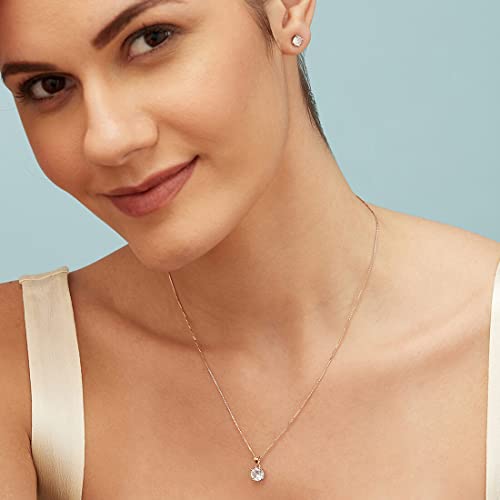 ZAVYA 925 Sterling Silver Jewellery Set Sensational Solitaire Rose-Gold Cubic Zirconia | With Certif - Authentic ZAVYA Fashion | UrbanThreads - Image 4