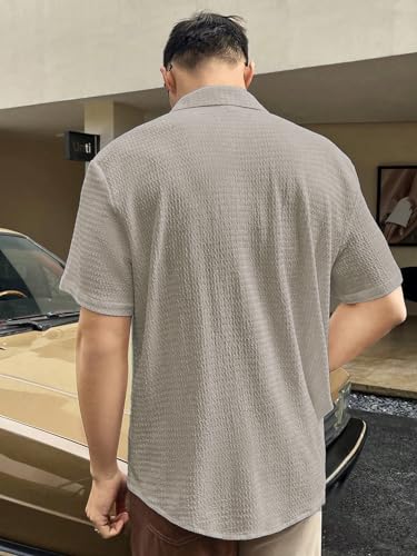 GRECIILOOKS Men's Polycotton Shirt |Stylish Casual Regular Fit Shirts | Textured Half Sleeve | Slim - Authentic GRECIILOOKS Clothing | UrbanThreads - Image 5