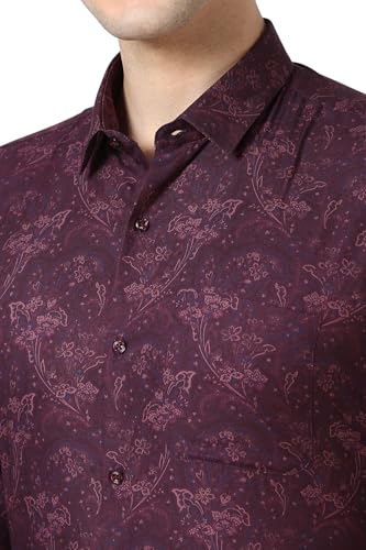 Peter England Men's Slim Fit Satin Printed Shirt - Image 5