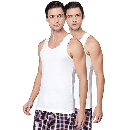 Van Heusen Men 100% Combed Cotton Cool It Vest - Pack of 2 - Regular Fit, Moisture Activated, Super - Authentic Van Clothing | UrbanThreads - Image 2