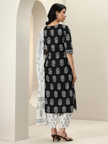 Libas Womens Printed Cotton Straight Kurta With Salwar and Dupatta - Authentic Libas Clothing | UrbanThreads - Image 4